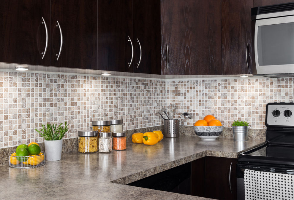 Kitchen with laminate countertops